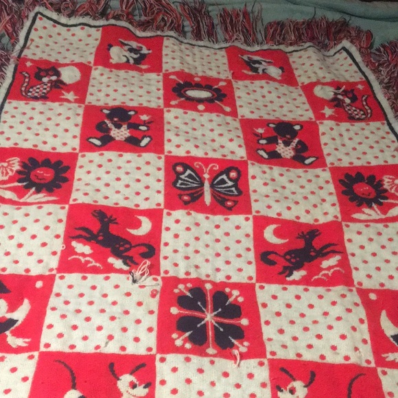 Knitted baby blanket true vintage - Picture 7 of 10